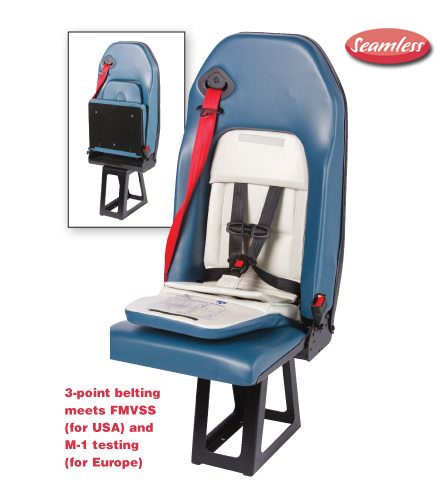 EVS 1860 Vac-form, Seamless Child/Attendant Flip Seat