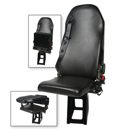 EVS 1769 Vac-formed, Seamless Attendant Flip Up and Tilt Forward Seat